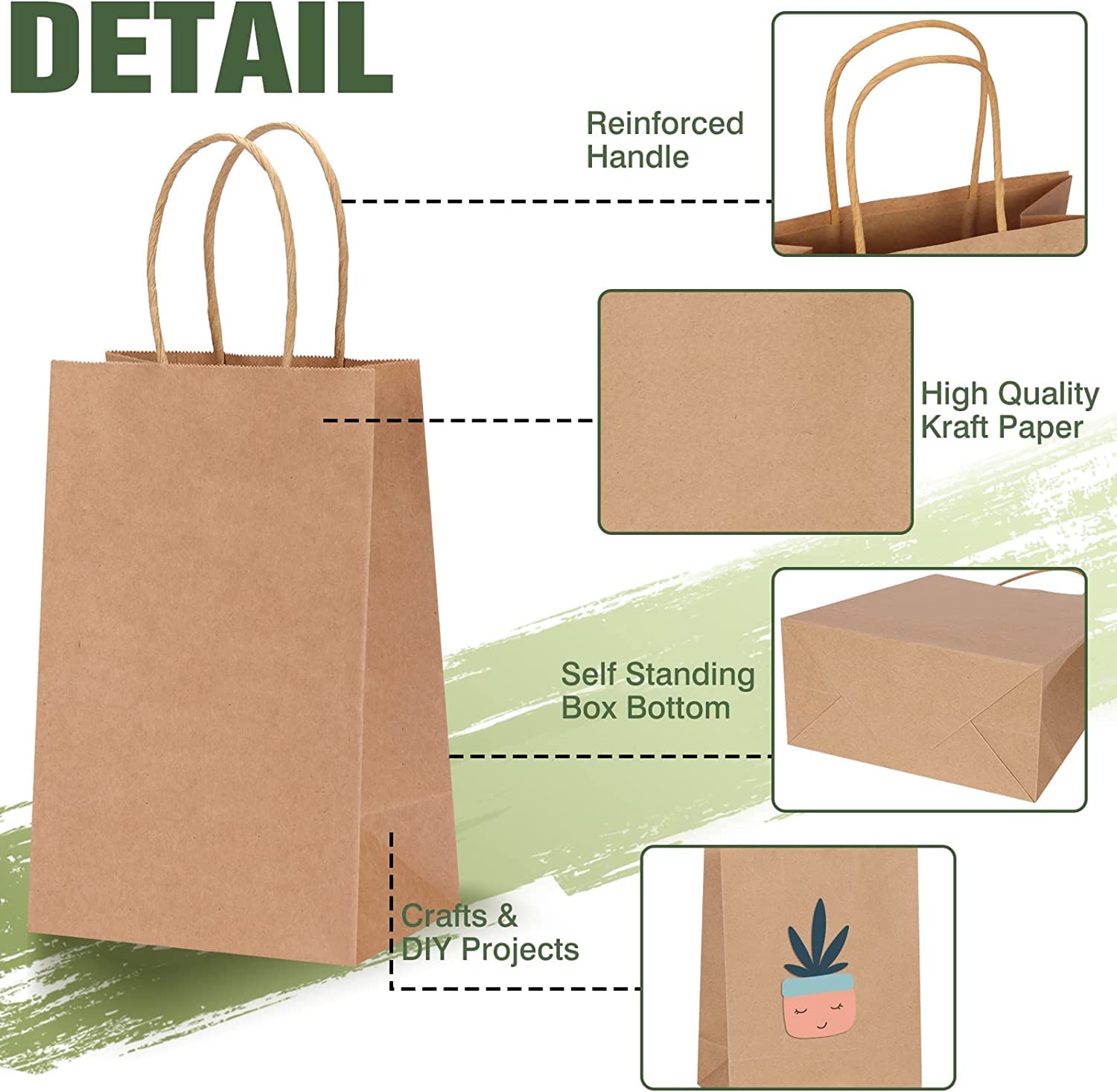 Brown Kraft Paper Gift Bags with Handles | Khaana Packaging