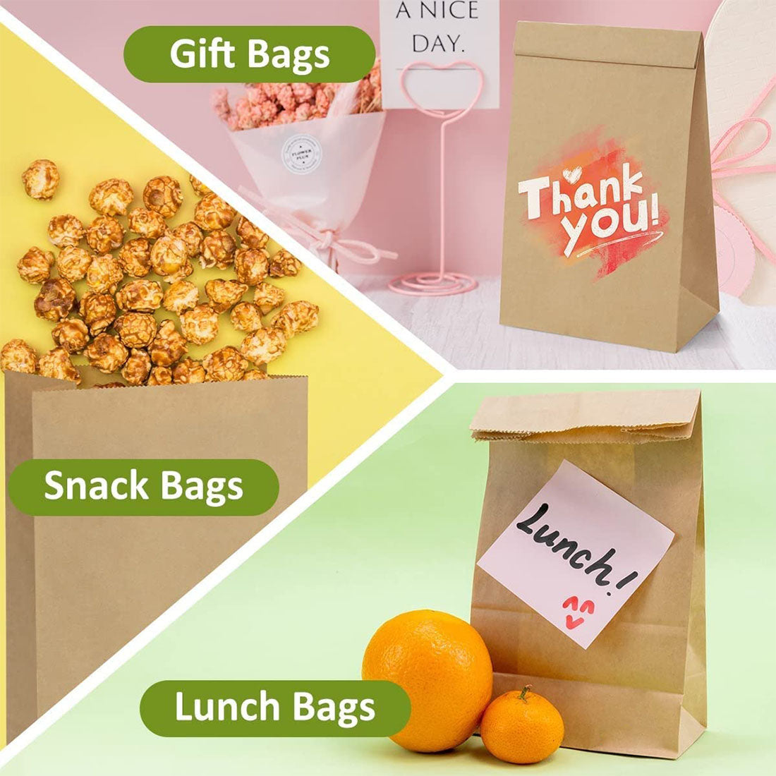 Food-Grade Brown Square Bottom Paper Envalopes | Khaana Packaging