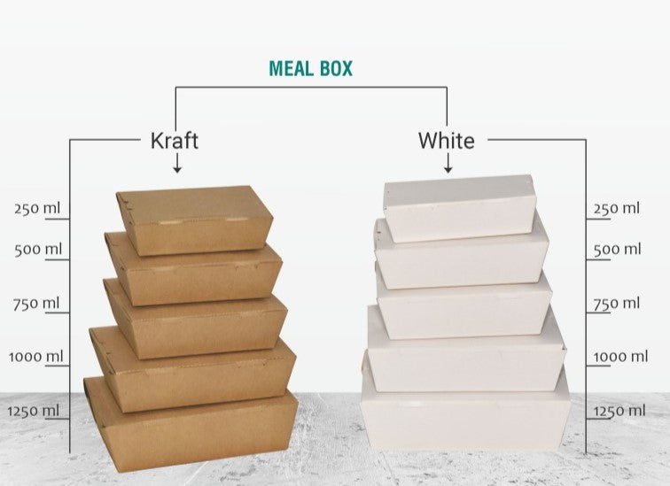 Biodegradable White Paper Lunch Boxes | Khaana Packaging