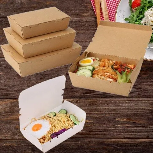 Biodegradable White Paper Lunch Boxes | Khaana Packaging