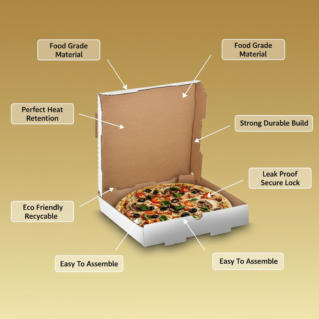 Corrugated White Pizza Box | Khaana Packaging
