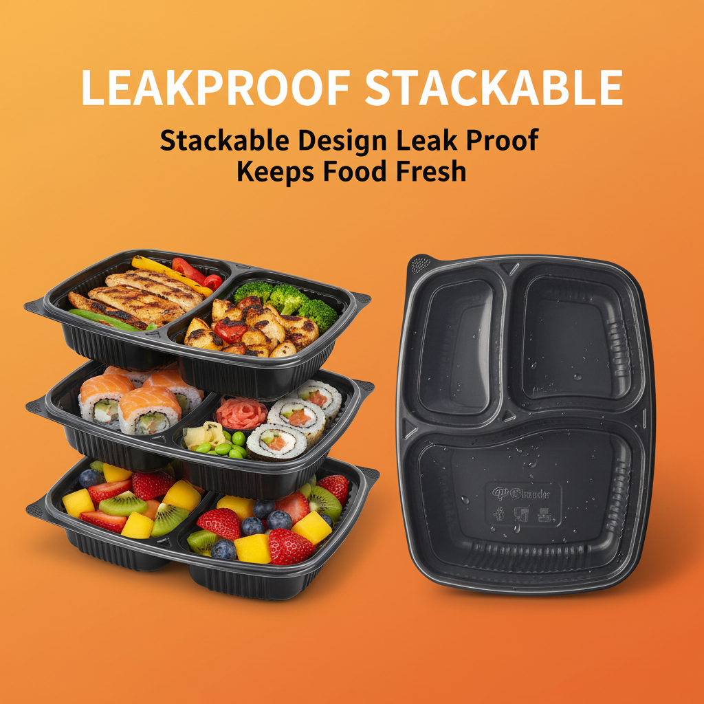 Microwave Safe Meal Tray with Lid  Compartments | Khaana Packaging