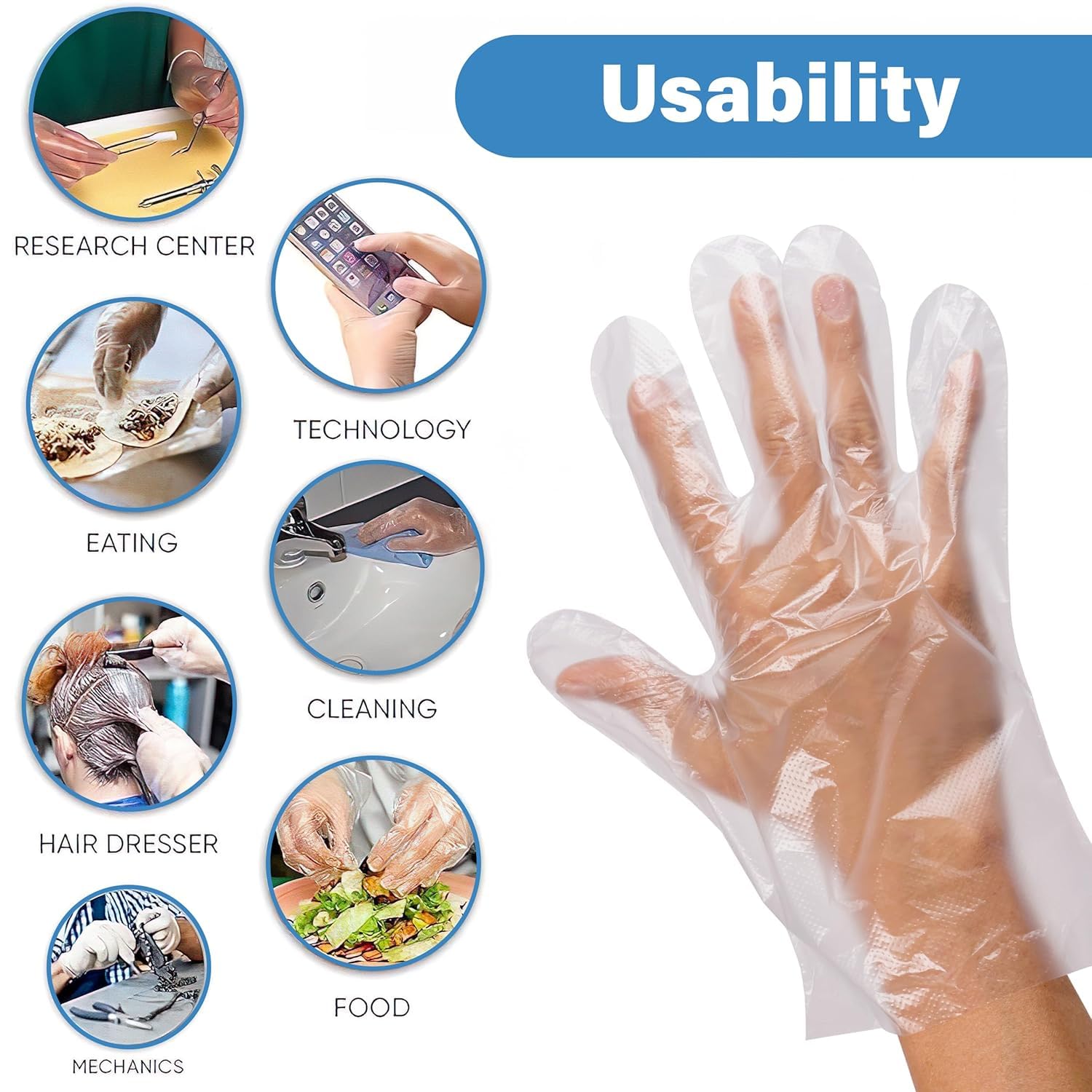 Disposable PP Gloves – 100% Compostable & Transparent | Khaana Packaging