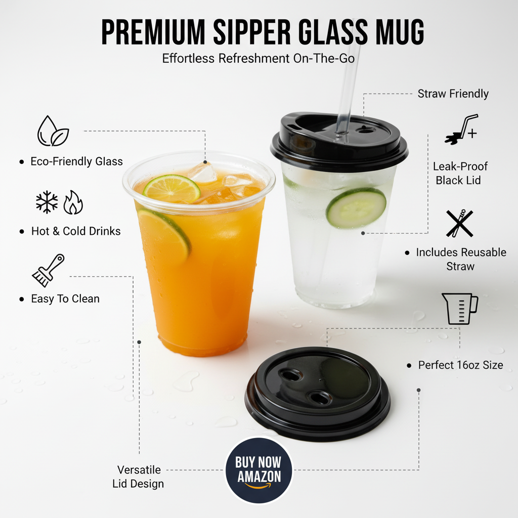 Sipper Mugâ€“ Khaana Mocktail Glass with Lid | Khaana Packaging