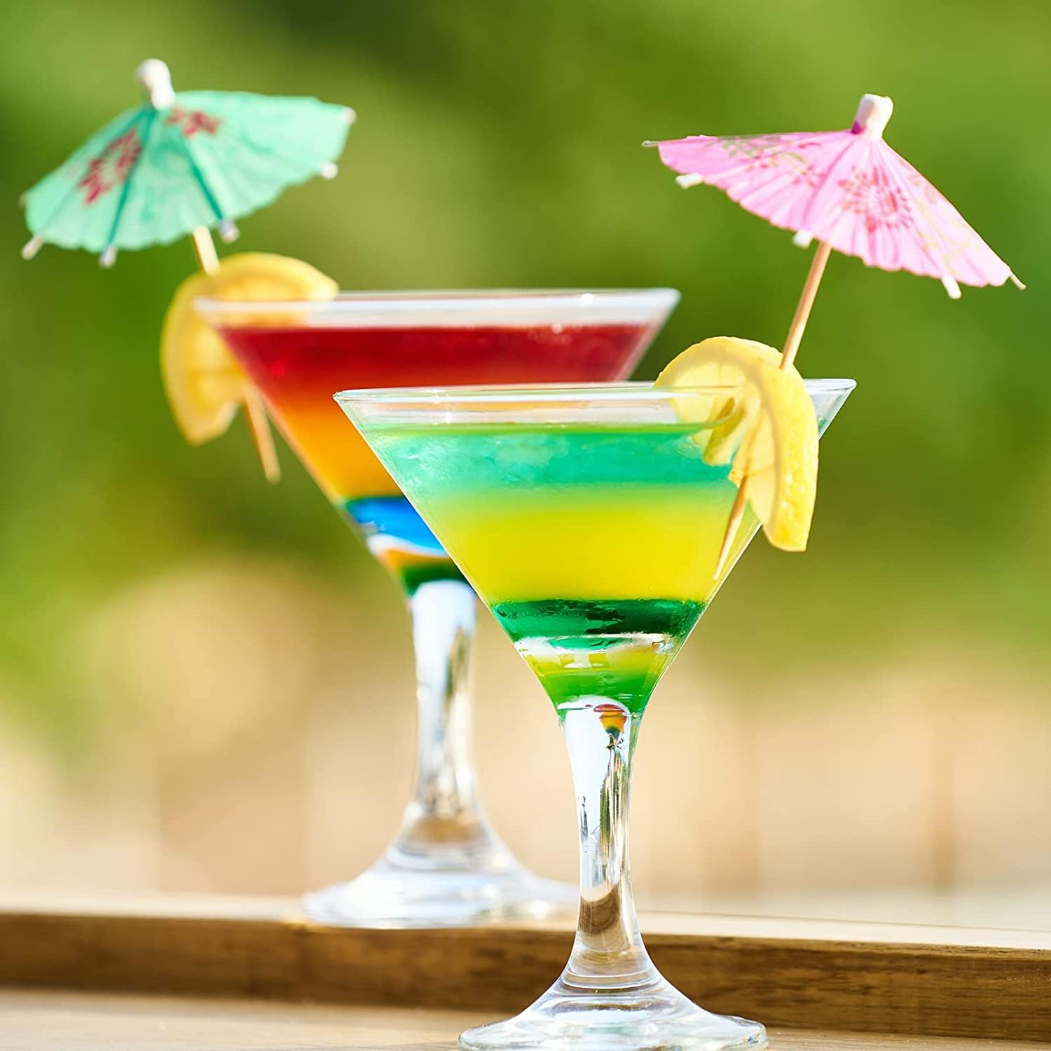Cocktail Drink Umbrella Picks Toothpicks, Drink stirrers - Colorful Paper Hawaiian Toothpicks Cocktail Umbrellas for Drinks Kitty Party