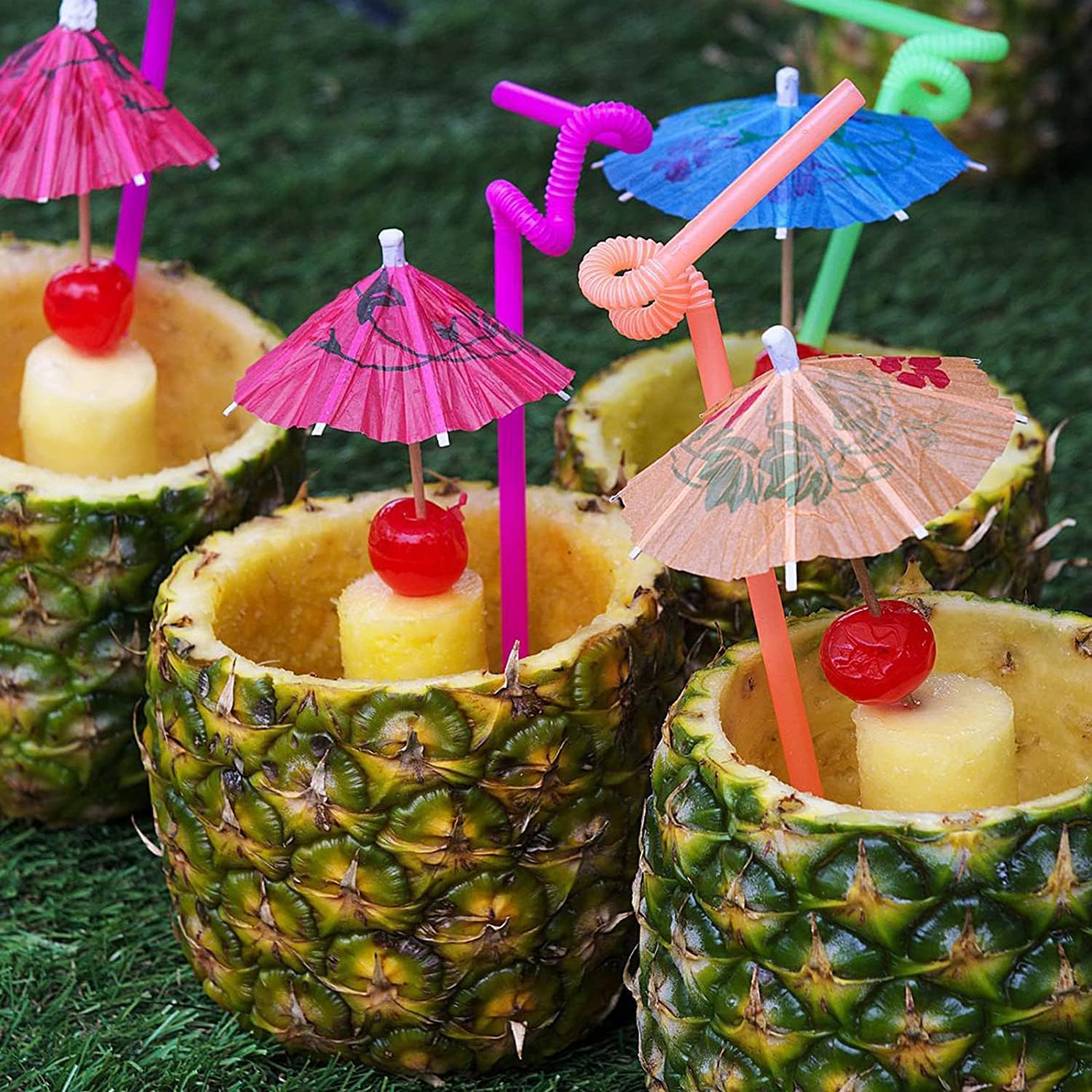 Cocktail Drink Umbrella Picks Toothpicks, Drink stirrers - Colorful Paper Hawaiian Toothpicks Cocktail Umbrellas for Drinks Kitty Party