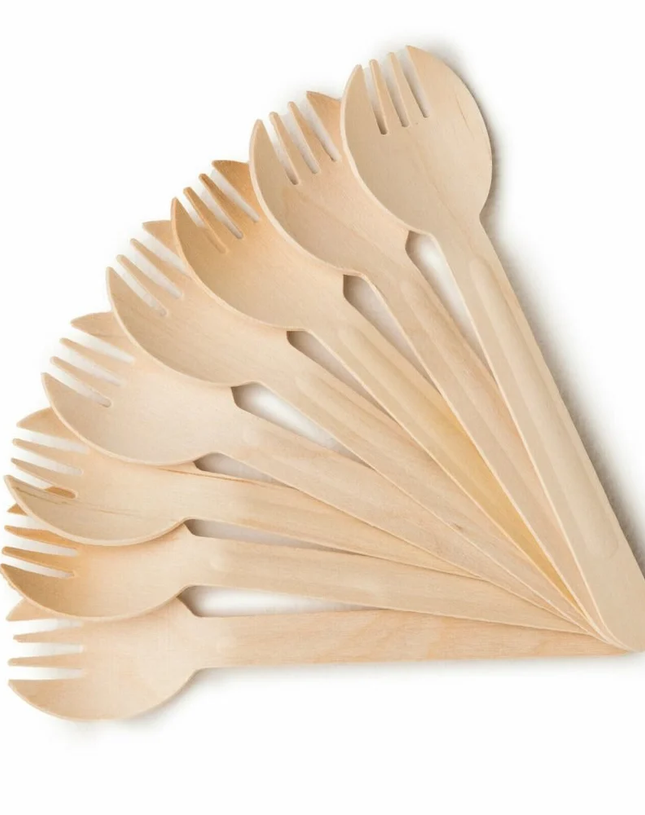 Biodegradable Wooden Sporks | Khaana Packaging