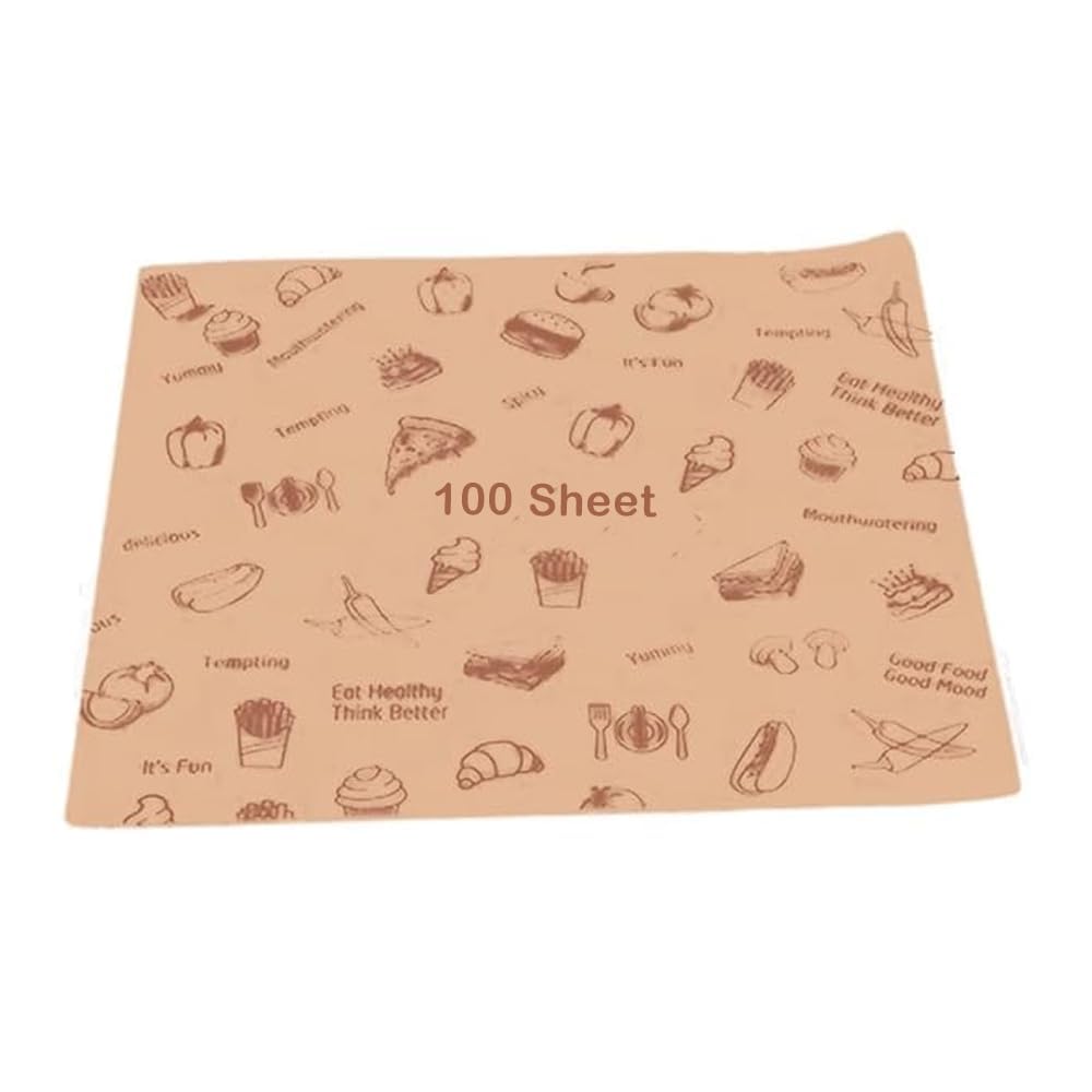 Food Wrapping Paper Sheets | Khaana Packaging (Pack of 100)