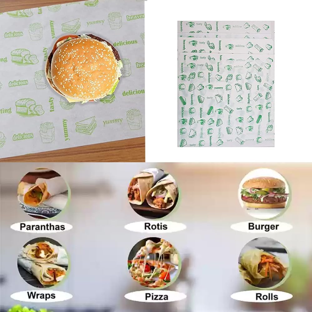 Food Wrapping Paper Sheets | Khaana Packaging (Pack of 100)