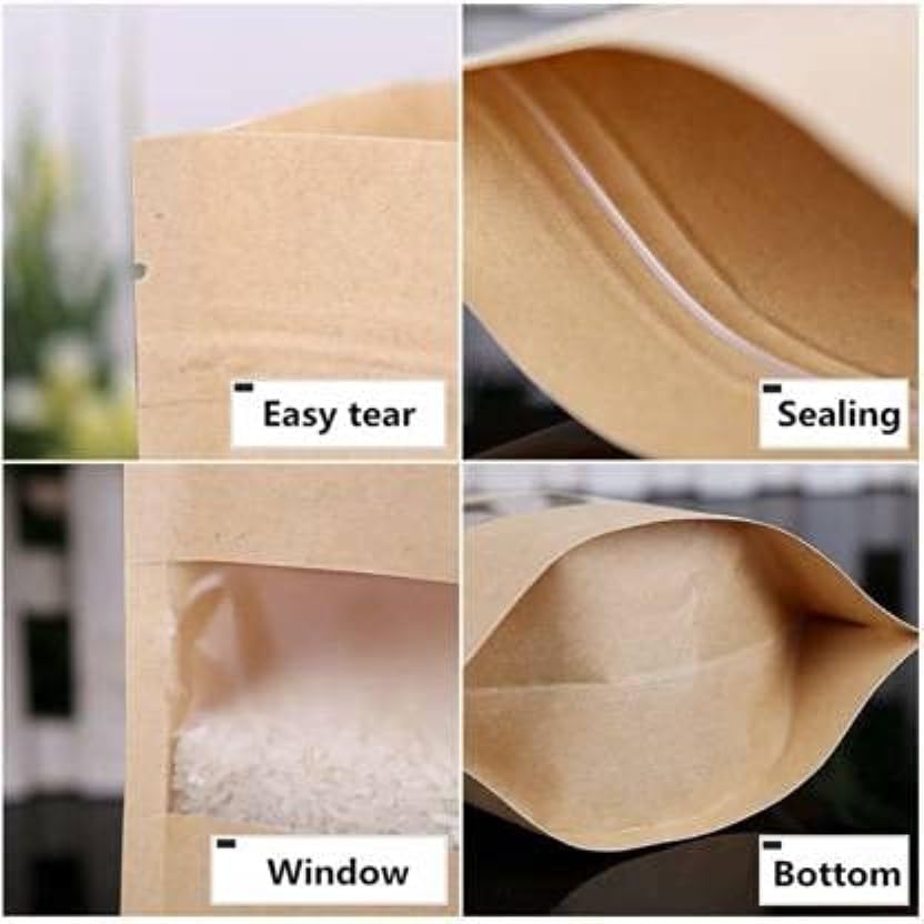 Kraft Zipper Pouches with Self-Sealing | Khaana Packaging