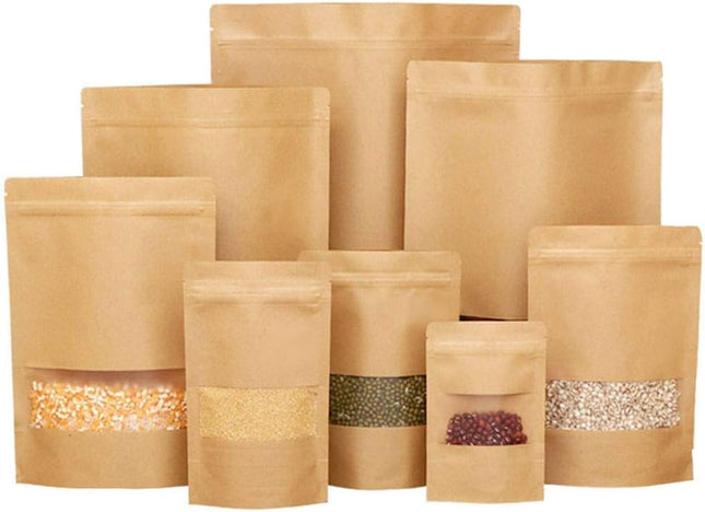 Kraft Zipper Pouches with Self-Sealing | Khaana Packaging